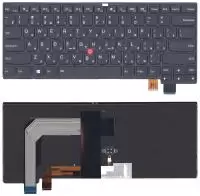 Клавиатура для ноутбука Lenovo ThinkPad T460S, T470S, черная с подсветкой