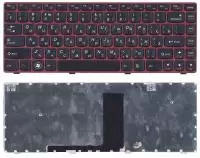 Клавиатура для ноутбука Lenovo V380, черная с красной рамкой