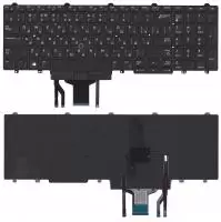 Клавиатура для ноутбука Dell Latitude E5550, E5570, черная без рамки с подсветкой (гор. Enter)