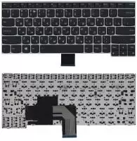 Клавиатура для ноутбука Lenovo V490, V490U, V490UA, черная с серебристой рамкой