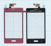 Сенсорное стекло (тачскрин) для LG Optimus L5 E610 E612 розовое