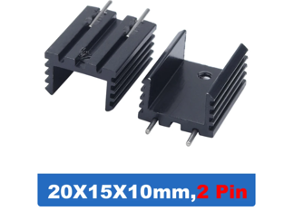 Алюминиевый радиатор TO-220 Mosfet, 20x15x10mm, 2Pin