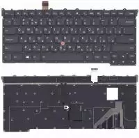 Клавиатура для ноутбука Lenovo ThinkPad X1 carbon Gen 3 2015, черная c подсветкой
