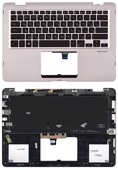 Клавиатура для ноутбука Asus ZenBook Flip 14 UX461FA черная с подсветкой топ-панель