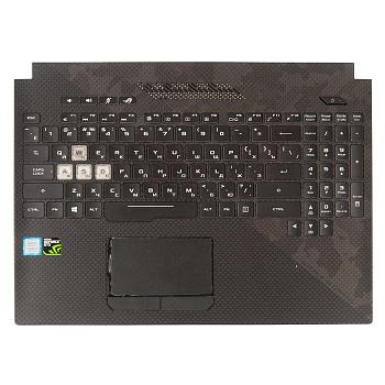 Клавиатура с топкейсом для ноутбука Asus GL504GW, GL504GS черная, с RGB подсветкой, с тачпадом, с разбора