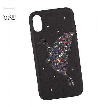 Чехол для Apple iPhone XS WK-Fancy Diamond Series Case "Бабочка", черный
