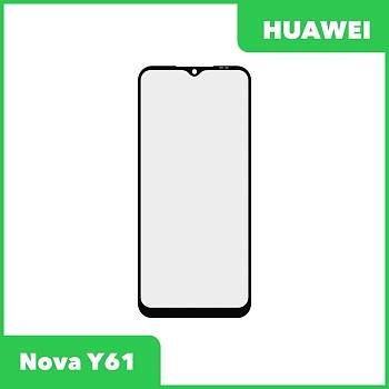 Стекло + OCA плёнка для переклейки Huawei Nova Y61 (черный)