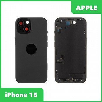 Корпус для Apple iPhone 15 в сборе со шлейфами (черный) оригинал