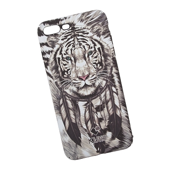 Защитная крышка для Apple iPhone 8 Plus, 7 Plus "KUtiS" Animals OK-4 Тигр (белая)