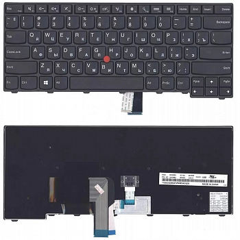 Клавиатура для ноутбука Lenovo ThinkPad T440, T440P, T440S, T450, T450s, T431s, E431, черная, с джойстиком, с подсветкой
