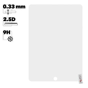 Защитное стекло LP для iPad Air 2 (A1566, A1567) Tempered Glass 2.5D 0, 33 мм, 9H (ударопрочное)