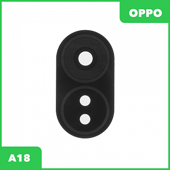 Стекло задней камеры для Oppo A18 (черный)
