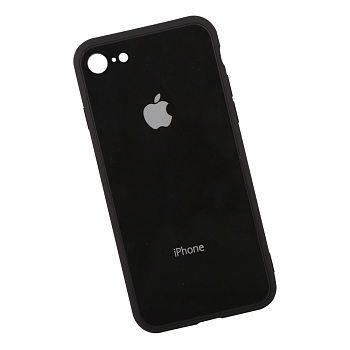 Защитная крышка для Apple iPhone 8, 7 глянцевая защита от царапин, черная (блистер)