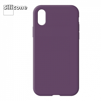 Силиконовый чехол для iPhone X, Xs "Silicone Case" (сливовый, блистер) 30