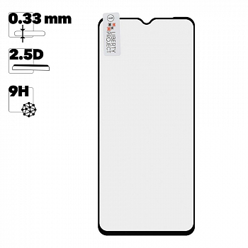 Защитное стекло "LP" для Samsung Galaxy M12 Thin Frame Full Glue с рамкой 0,33 мм 2,5D 9H (черное)