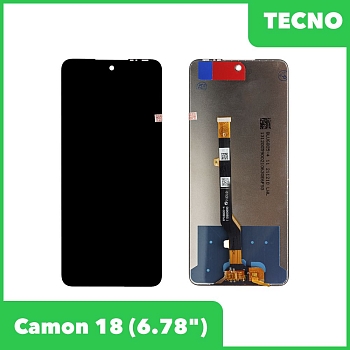LCD дисплей для Tecno Camon 18 в сборе с тачскрином, черный, Premium Quality