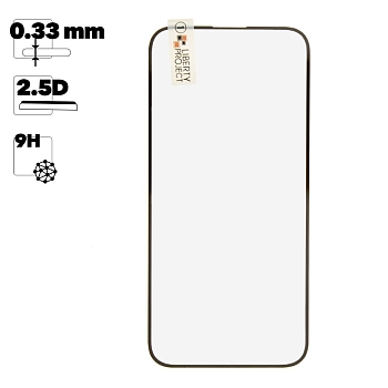 Защитное стекло "LP" для телефона iPhone 14 Pro Max Thin Frame Full Glue с рамкой 0,33 мм 2,5D 9H (черное)