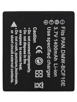 Аккумулятор DMW-BCF10E для фотоаппарата Panasonic Lumix DMC-F, 3.7В, 1400мАч
