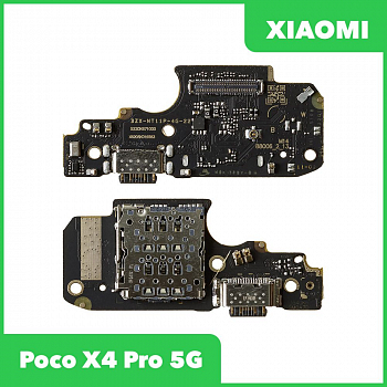 Разъем зарядки для телефона Xiaomi Poco X4 Pro 5G и разъем сим с микрофоном