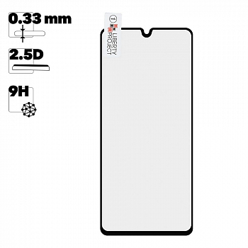 Защитное стекло "LP" для Samsung Galaxy A41 Thin Frame Full Glue с рамкой 0,33 мм 2,5D 9H (черное)