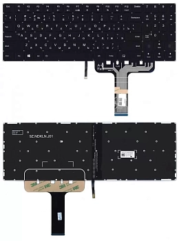 Клавиатура для ноутбука Lenovo Legion Y730-17ICH, черная с белой подсветкой