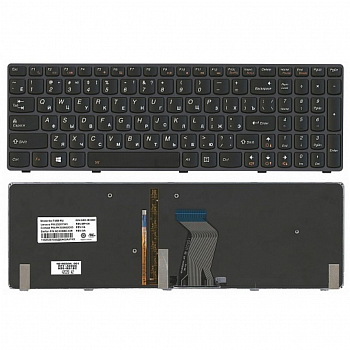 Клавиатура для ноутбука Lenovo IdeaPad Y580, черная, с подсветкой