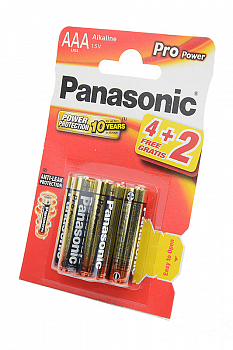 Батарейка Panasonic Pro Power LR03PPG, 6BP 4+2F LR03 4+2шт BL6