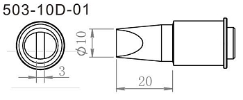 Жало для паяльника Quick 503-10D-01