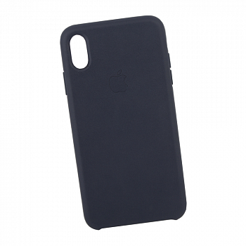 Защитная крышка для iPhone Xs Max Leather Сase кожаная (темно-синяя, коробка)