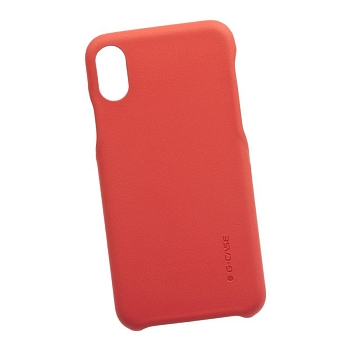 Защитная крышка "G-Case" для Apple iPhone X Noble Series, кожа, красная (коробка)