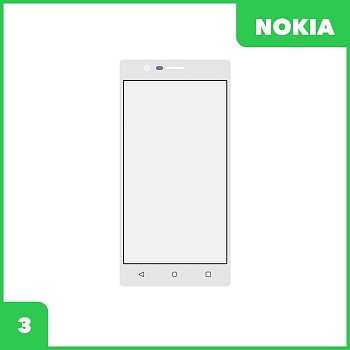 Стекло + OCA пленка для переклейки Nokia 3, белый
