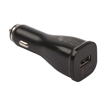Автомобильное зарядное устройство "LP" Fast Charge с выходом USB + кабель USB Type-C 9В-1.67A (черный, коробка)