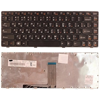 Клавиатура для ноутбука Lenovo IdeaPad B470, G470, G475, V470, Z470, черная, рамка черная