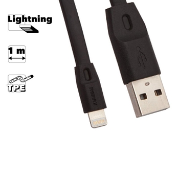 USB кабель Remax Full Speed Series 1M Cable RC-001i для Apple 8-pin, черный