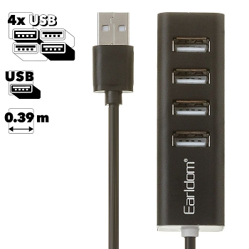 Хаб USB Earldom ET-HUB14 4xUSB 2.0 (черный)