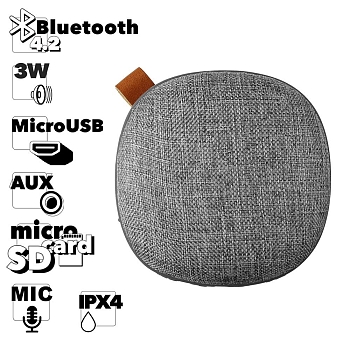 Bluetooth колонка AWEI Y-260 IPX4/Micro SD/3W, серый