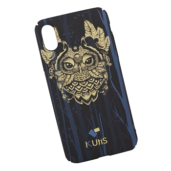 Защитная крышка для Apple iPhone X "KUtiS" Animals OK-2 Сова (синяя)