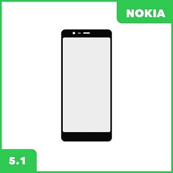 Стекло + OCA пленка для переклейки Nokia 5.1, черный