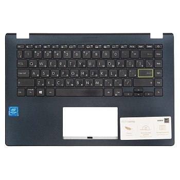 Клавиатура с топкейсом для ноутбука Asus E410, E410MA, синий, без тачпада