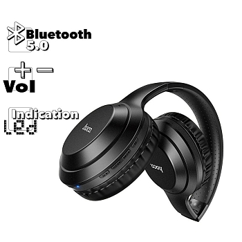 Bluetooth гарнитура Hoco W30 Fun Move BT Headphones накладная стерео, черная
