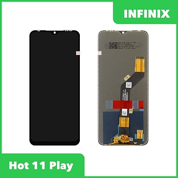 LCD дисплей для Infinix Hot 11 Play в сборе с тачскрином, 100% оригинал (черный)