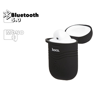 Bluetooth гарнитура Hoco E39 Admire Sound Single Wireless Headset моно правое ухо (белая + черный чехол)