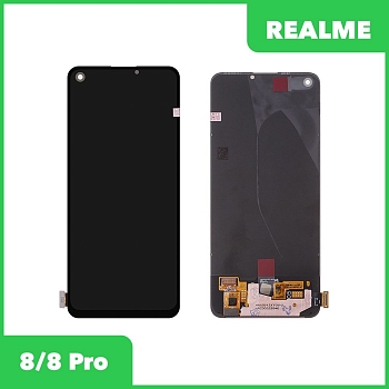 LCD дисплей для Realme 8, 8 Pro в сборе с тачскрином, 100% оригинал (черный)