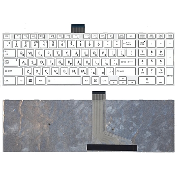 Клавиатура для ноутбука Toshiba Satellite L50D-A, L70-A, S50, S50-A, S50D-A, S70-A, S70D-A, S70T-A, белая, с рамкой