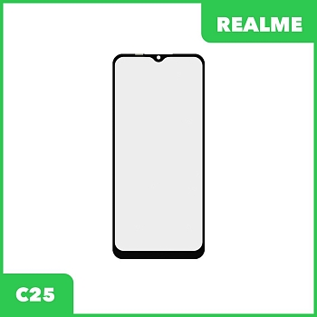Стекло для переклейки дисплея Realme C25, черный