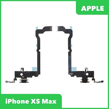 Разъем зарядки для телефона Apple iPhone XS Max c микрофоном, черный