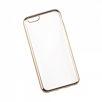 Силиконовый чехол "LP" для iPhone 6, 6s (4,7") TPU (прозрачный с золотой хром рамкой/коробка)