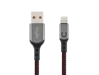 Кабель USB Vixion (K9 Ceramic) для Apple iPhone Lightning 8-pin, 1 метр, черный
