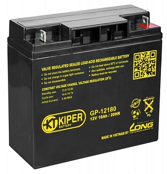 Аккумуляторная батарея Kiper GP-12180, 12В, 18Ач