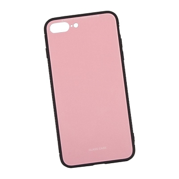 Защитная крышка "LP" для Apple iPhone 7 Plus, 8 Plus "Glass Case", розовое стекло (коробка)